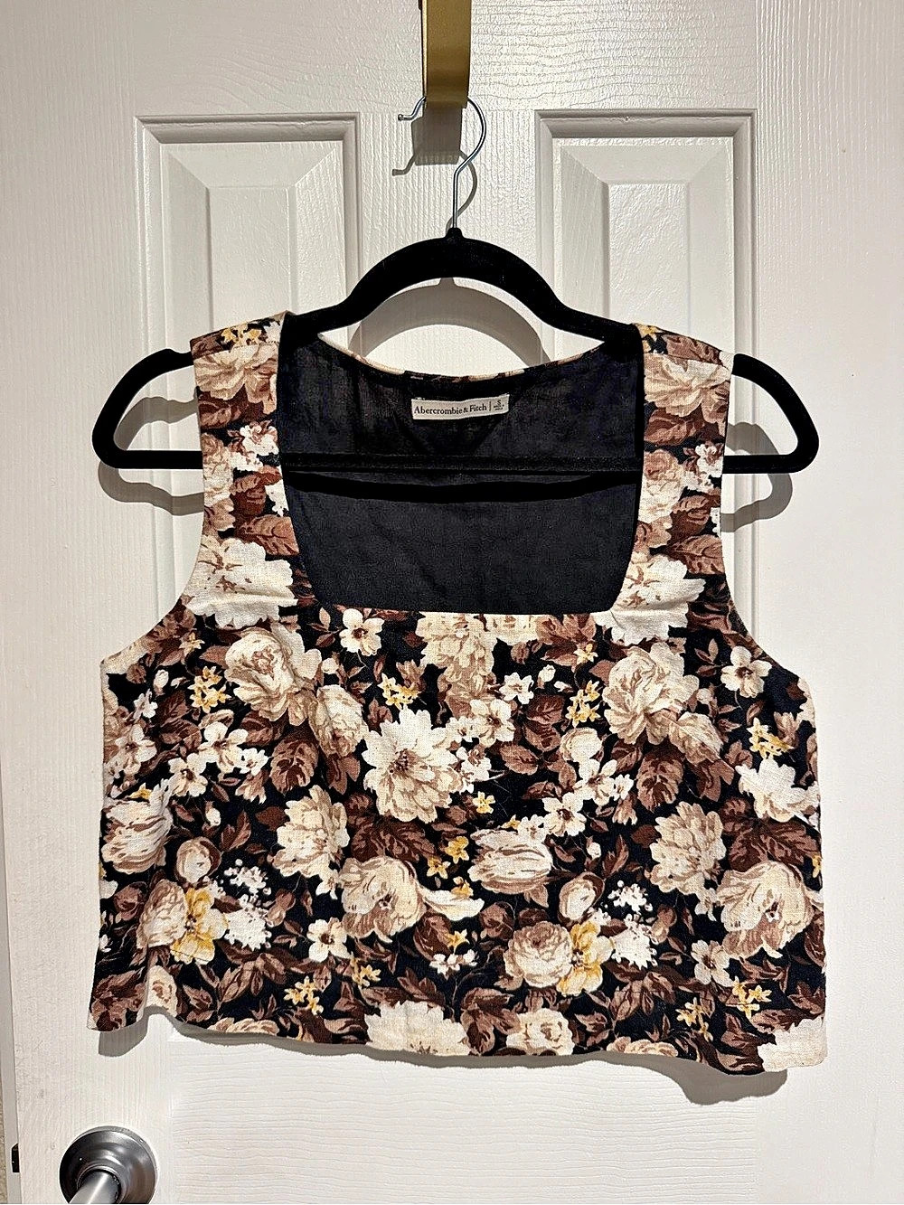 Abercrombie & Fitch Linen Floral Crop Top